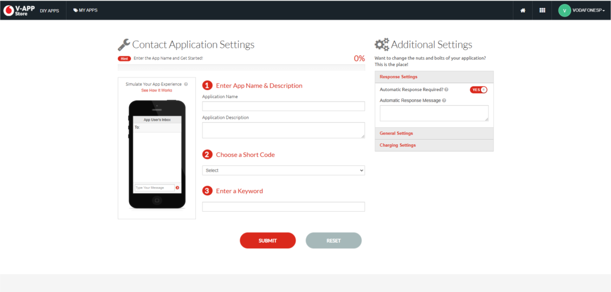 Contact application details screenshot