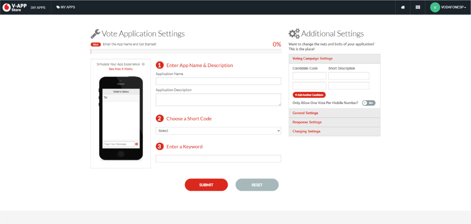 vote application details screenshot